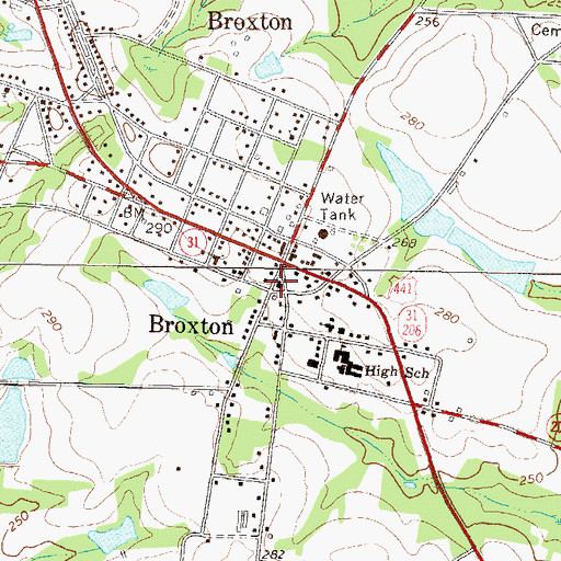 Topographic Map of Coffee County Fire and Rescue Department Station 10, GA