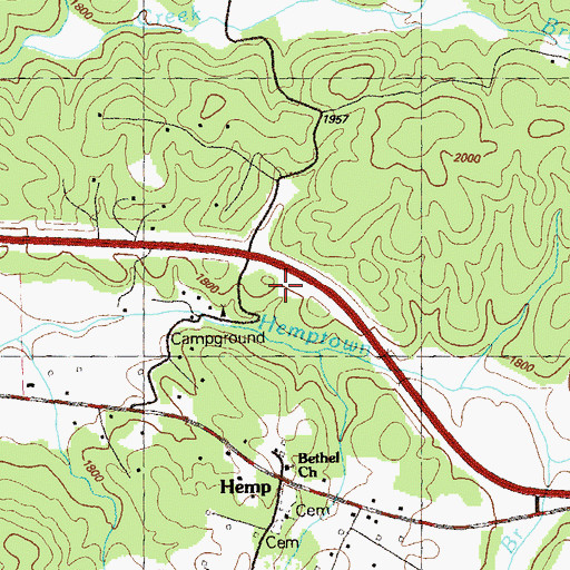 Topographic Map of Fannin County Fire Department Station 8, GA