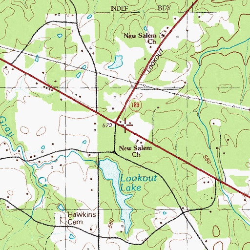 Topographic Map of New Salem Volunteer Fire Department, GA