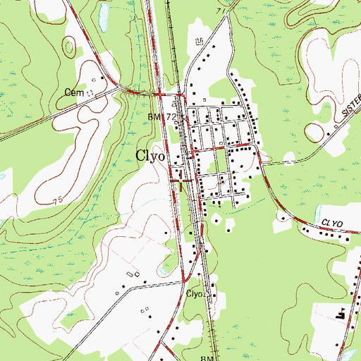 Topographic Map of Effingham County Fire Rescue Station 1, GA
