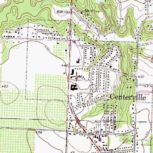 Topographic Map of Centerville Fire Department, GA