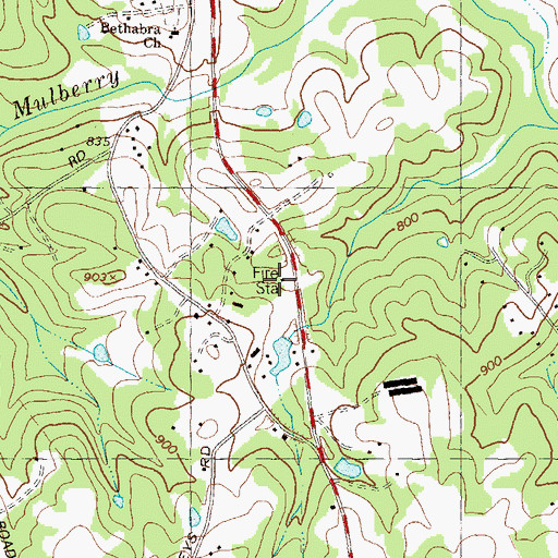Topographic Map of County Line Fire Department Station 5, GA