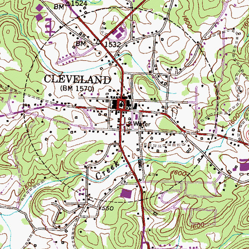 Topographic Map of Cleveland Fire Department, GA