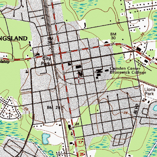 Topographic Map of Camden County Fire / Rescue Station 13 (historical), GA