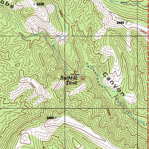 Topographic Map of Bathtub Tank, AZ