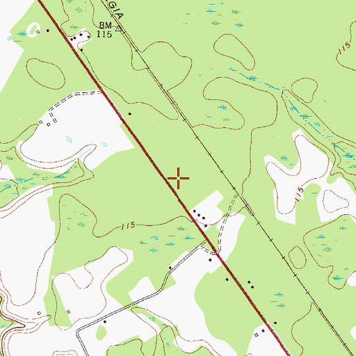 Topographic Map of Effingham County Fire Rescue Station 6, GA
