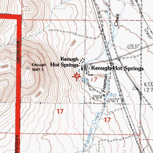 Topographic Map of Freeman Creek, CA
