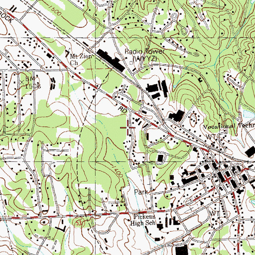 Topographic Map of Jasper Fire Department, GA