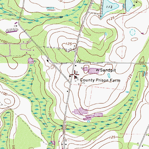 Topographic Map of Bearville Volunteer Fire Department, GA