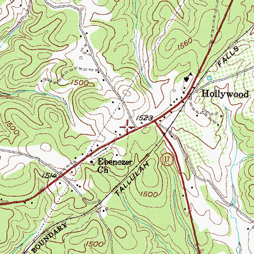 Topographic Map of Habersham County Fire Department Station 9, GA