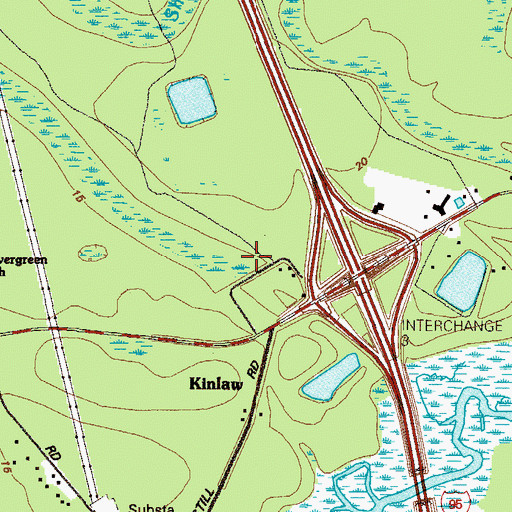 Topographic Map of Kingsland Fire and Rescue Station 5, GA