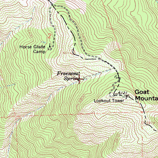 Topographic Map of Freezeout Spring, CA
