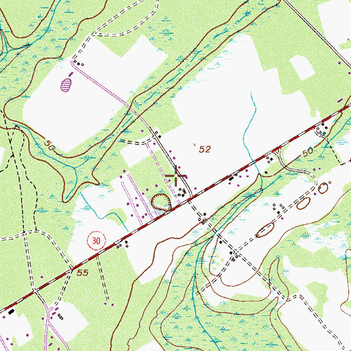 Topographic Map of Effingham Fire / Rescue Station 8, GA