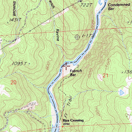 Topographic Map of French Bar, CA