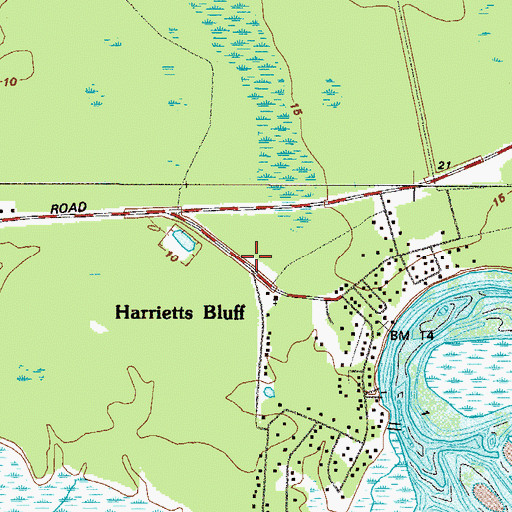 Topographic Map of Camden County Fire Rescue Station 16, GA