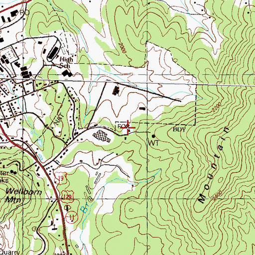 Topographic Map of Union County Fire Department Station 1, GA