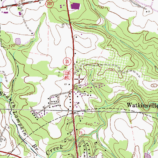 Topographic Map of Oconee County Fire Department Station 1, GA