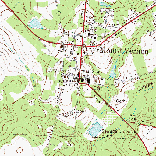 Topographic Map of Mount Vernon Volunteer Fire Department, GA