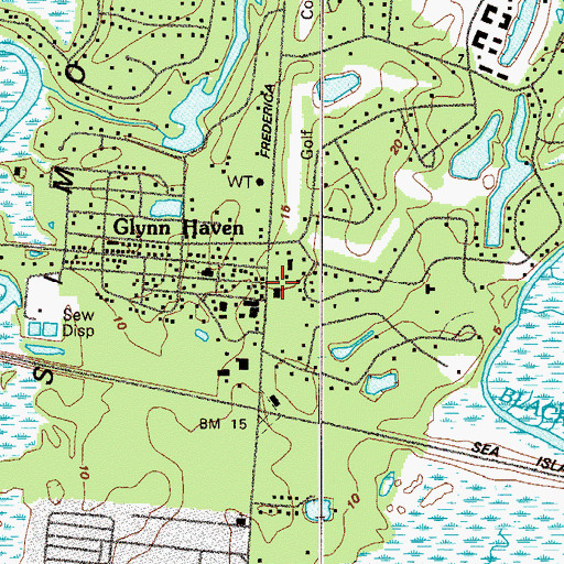 Topographic Map of Glynn County Fire Department Station 4, GA