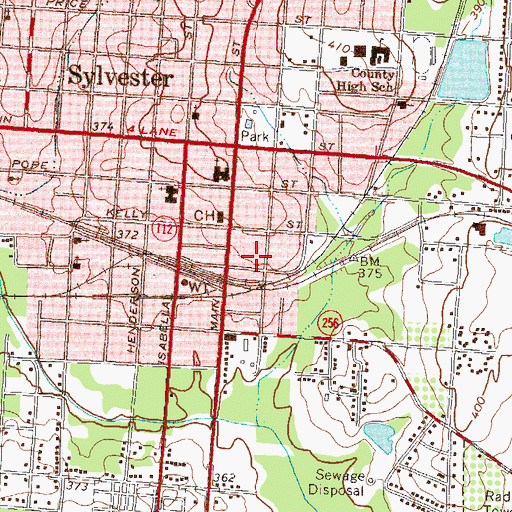 Topographic Map of Sylvester Fire Department, GA