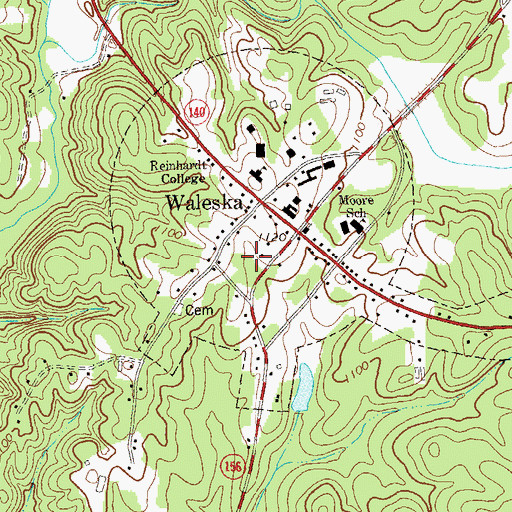 Topographic Map of Cherokee County Fire and Emergency Services Station 12, GA