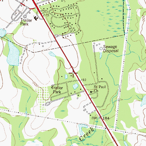 Topographic Map of Statesboro Fire Department Station 2, GA