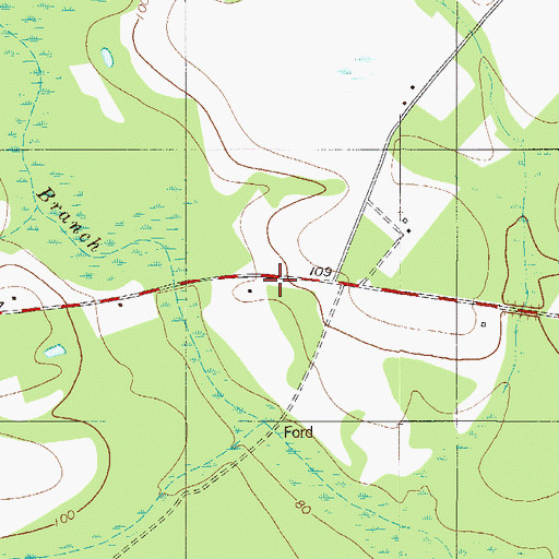 Topographic Map of Effingham County Fire Rescue Station 7, GA