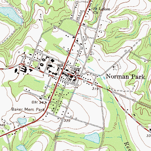 Topographic Map of Colquitt County Volunteer Firefighters Association Fire Station 21 Norman Park, GA