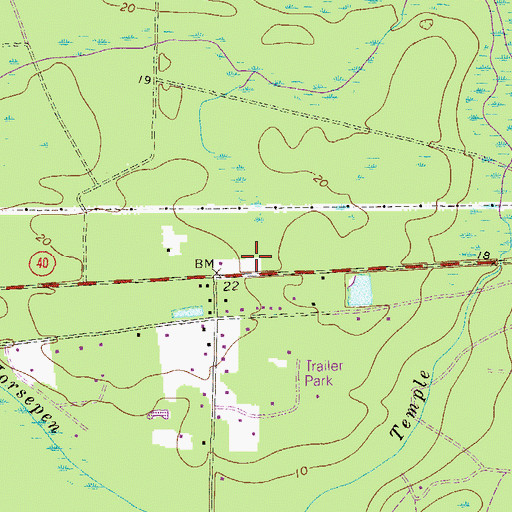 Topographic Map of Camden County Fire - Rescue Station 15, GA