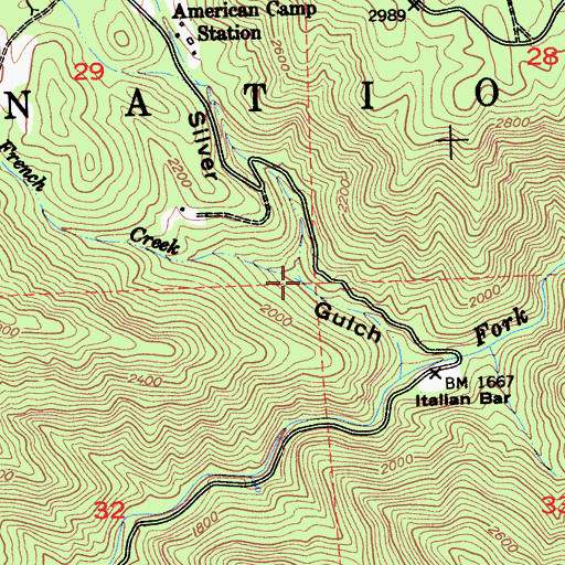 Topographic Map of French Creek, CA