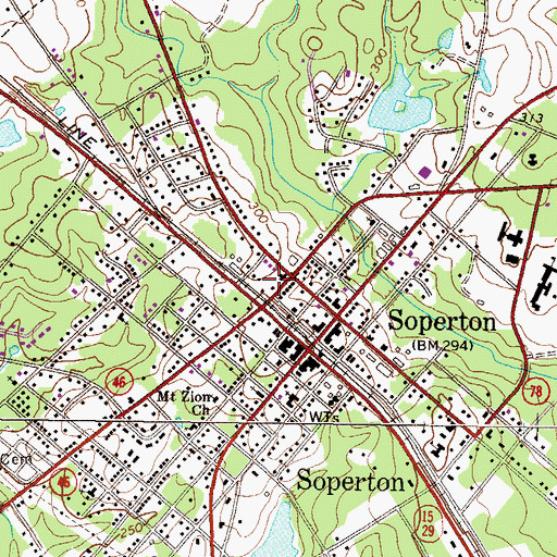 Topographic Map of Treutlen Fire Department Station 1, GA
