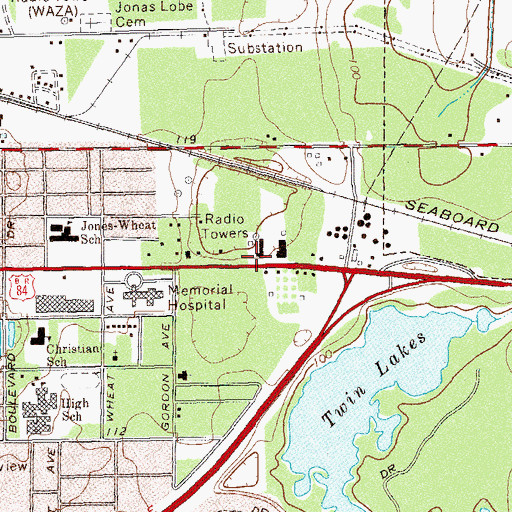 Topographic Map of Bainbridge Public Safety Department, GA