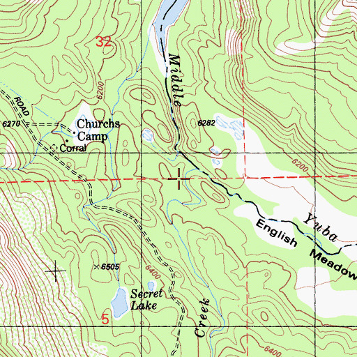 Topographic Map of French Creek, CA