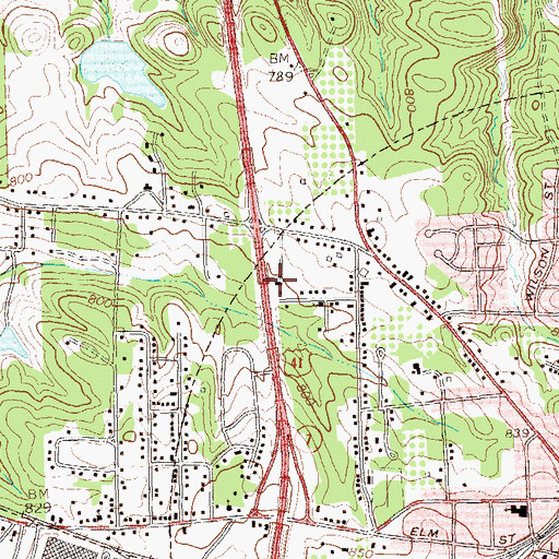Topographic Map of Lamar County Fire and Rescue Station 1 Grove Street, GA