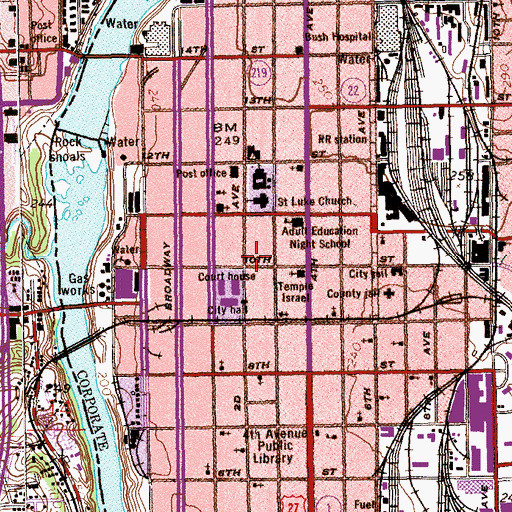 Topographic Map of Columbus Fire and Emergency Medical Services Station 1, GA