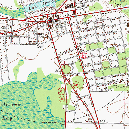 Topographic Map of Lakeland - Lanier Fire and Rescue, GA