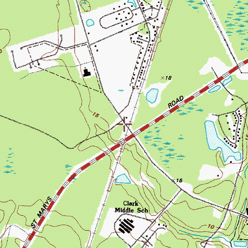 Topographic Map of Saint Marys Fire Department Station 9, GA