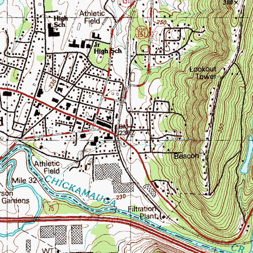 Topographic Map of Catoosa County Fire Department Station 1, GA