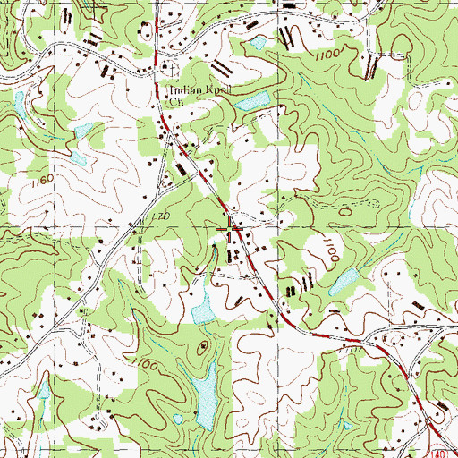 Topographic Map of Hickory Flat Fire Department Station 3, GA