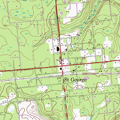Topographic Map of Charlton County Fire Department Station 2, GA