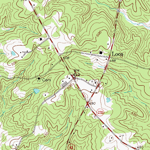 Topographic Map of Loco Volunteer Fire Department, GA