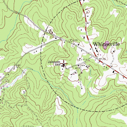 Topographic Map of Northwest Harris Volunteer Fire Department, GA