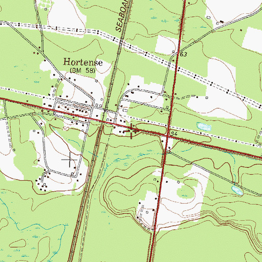 Topographic Map of Hortense Volunteer Fire Department, GA