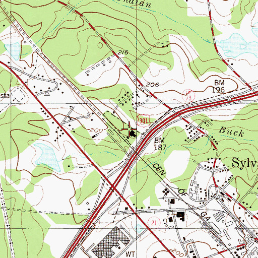 Topographic Map of Screven County Fire Department Station 1, GA