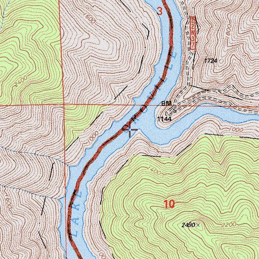 Topographic Map of French Creek, CA