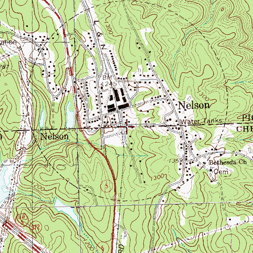 Topographic Map of Nelson Volunteer Fire Department, GA