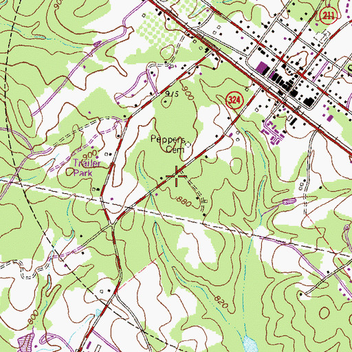 Topographic Map of Barrow County Fire Station Number 1, GA