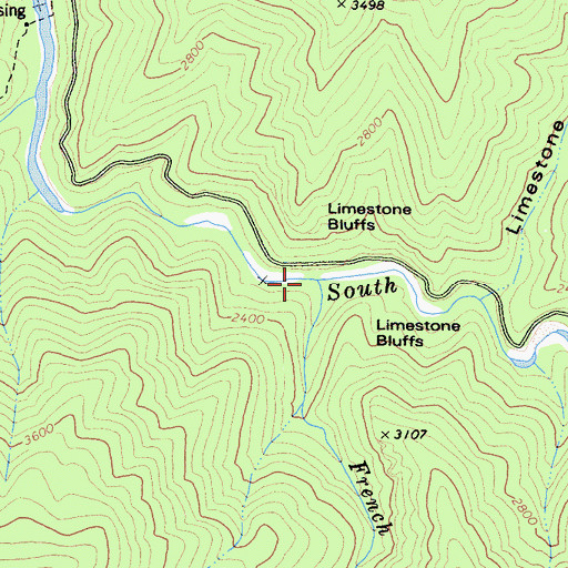 Topographic Map of French Creek, CA