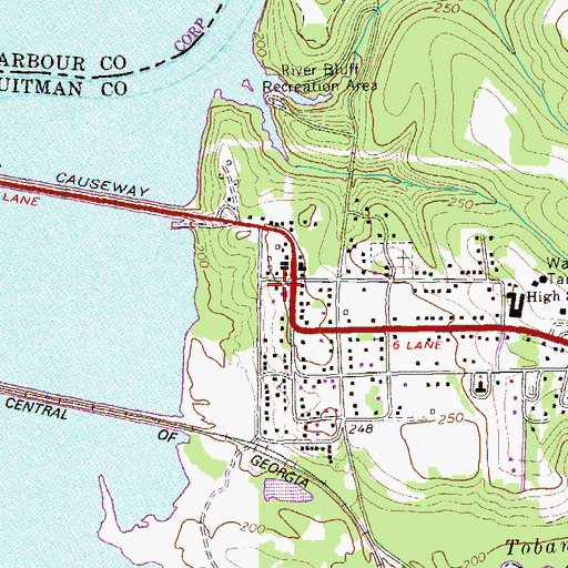 Topographic Map of Quitman County Volunteer Fire Department Station 1, GA