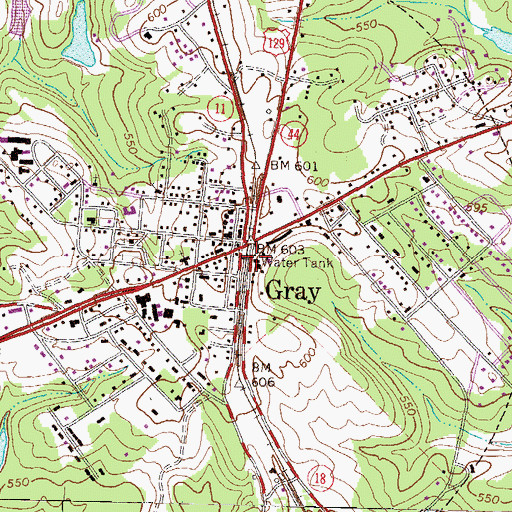 Topographic Map of Gray Fire Department, GA